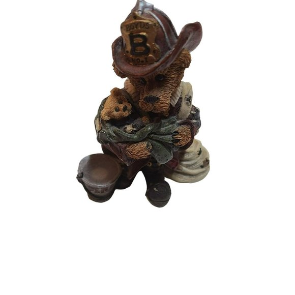 Boyds Bears Elliot The Hero Statue 1996 Bearstone Collection 2280 Firefighter - Picture 5 of 11